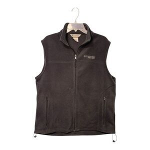 Columbia Field Gear Vest Mens L Dark Gray Fleece Full-Zip Lightweight Outdoors